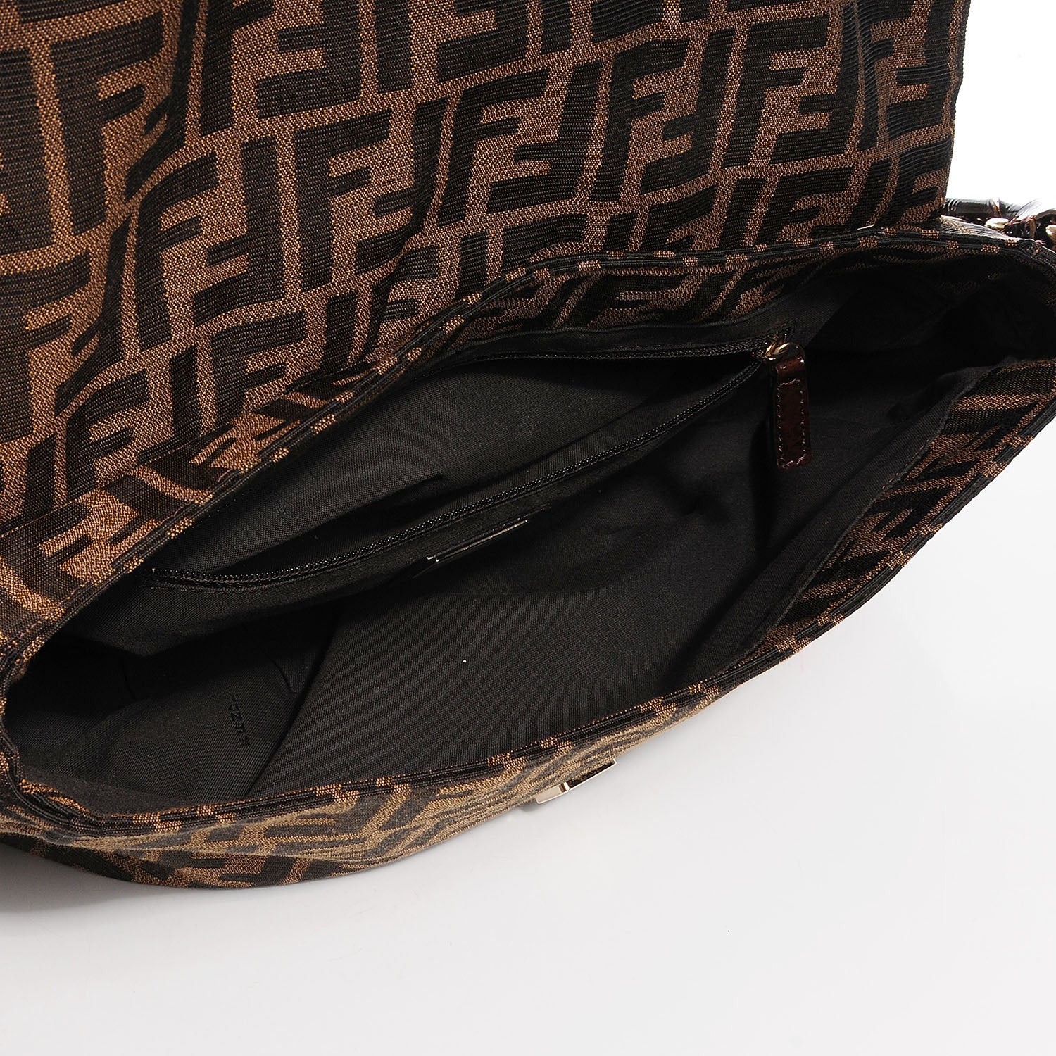 Fendi Zucca Patent Mia Shoulder Flap Tobacco 5 of 9
