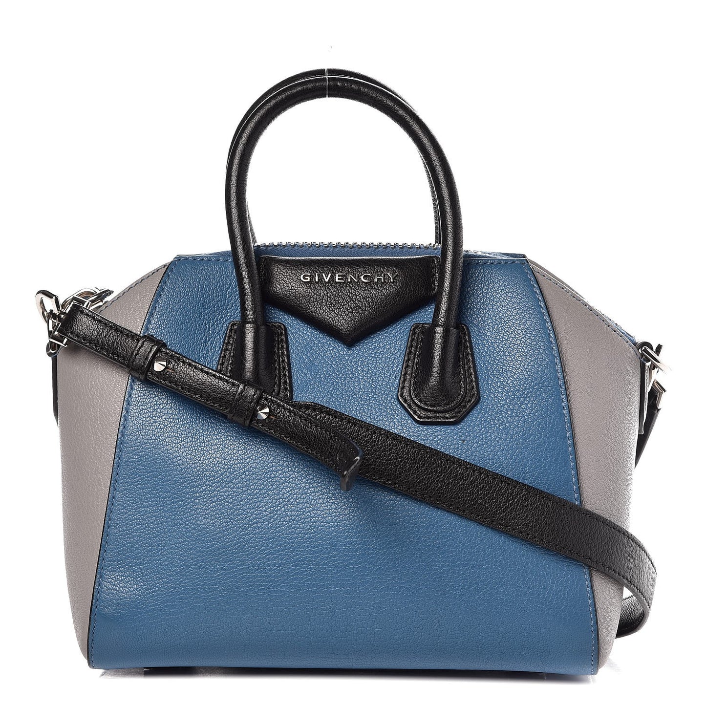 Sugar Goatskin Mini Tri-Color Antigona Blue Grey Black