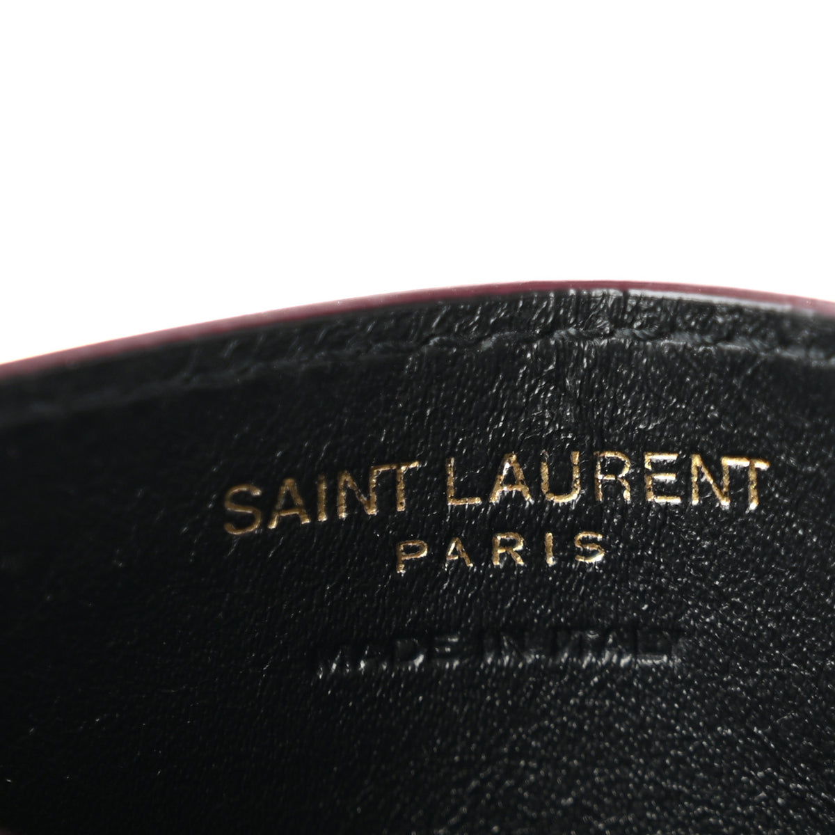 Saint Laurent Vernice Matelasse Chevron Monogram Credit Card Case Dark Red WIne 6 of 9