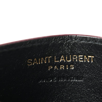Saint Laurent Vernice Matelasse Chevron Monogram Credit Card Case Dark Red WIne 6 of 9