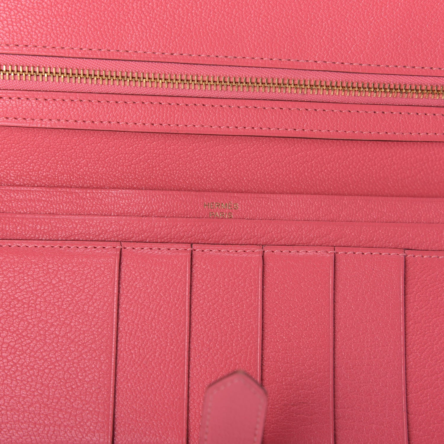 Hermes Chevre Mysore Bearn Gusset Wallet Rose Azalee 6 of 13