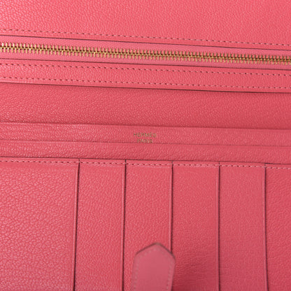 Hermes Chevre Mysore Bearn Gusset Wallet Rose Azalee 6 of 13