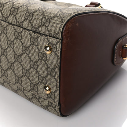Gucci GG Supreme Monogram Cuoio Toscano Small Boston Beige Ebony Cuir 11 of 11