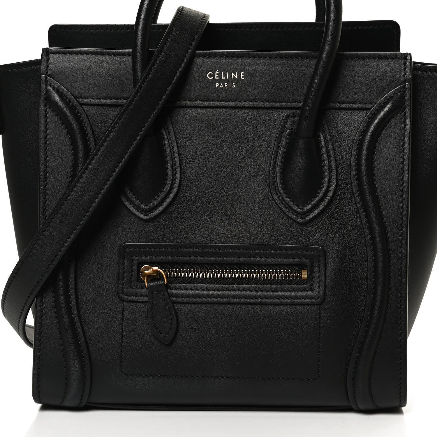 Celine Smooth Calfskin Nano Luggage Black 8 of 11