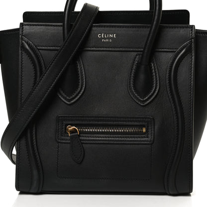 Celine Smooth Calfskin Nano Luggage Black 8 of 11