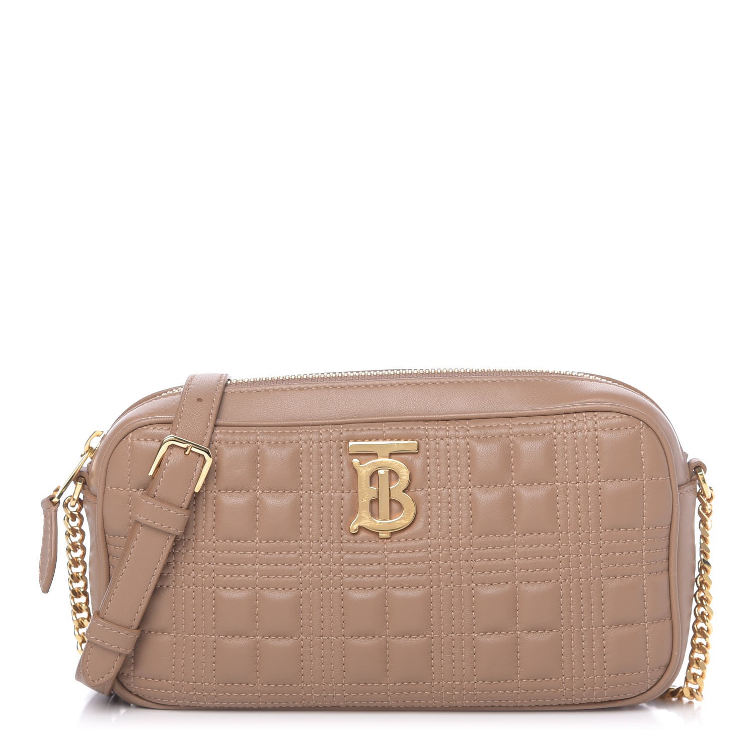 Burberry Lambskin Quilted Camera Bag Camel 1 of 9
