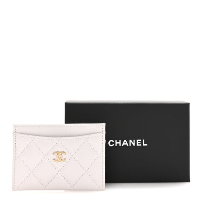 Chanel Caviar Quilted Card Holder Light Grey 9 of 9