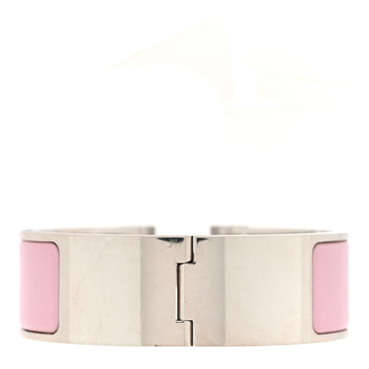 Hermes Enamel Wide Clic Clac H GM Bracelet Rose Dragee 3 of 5