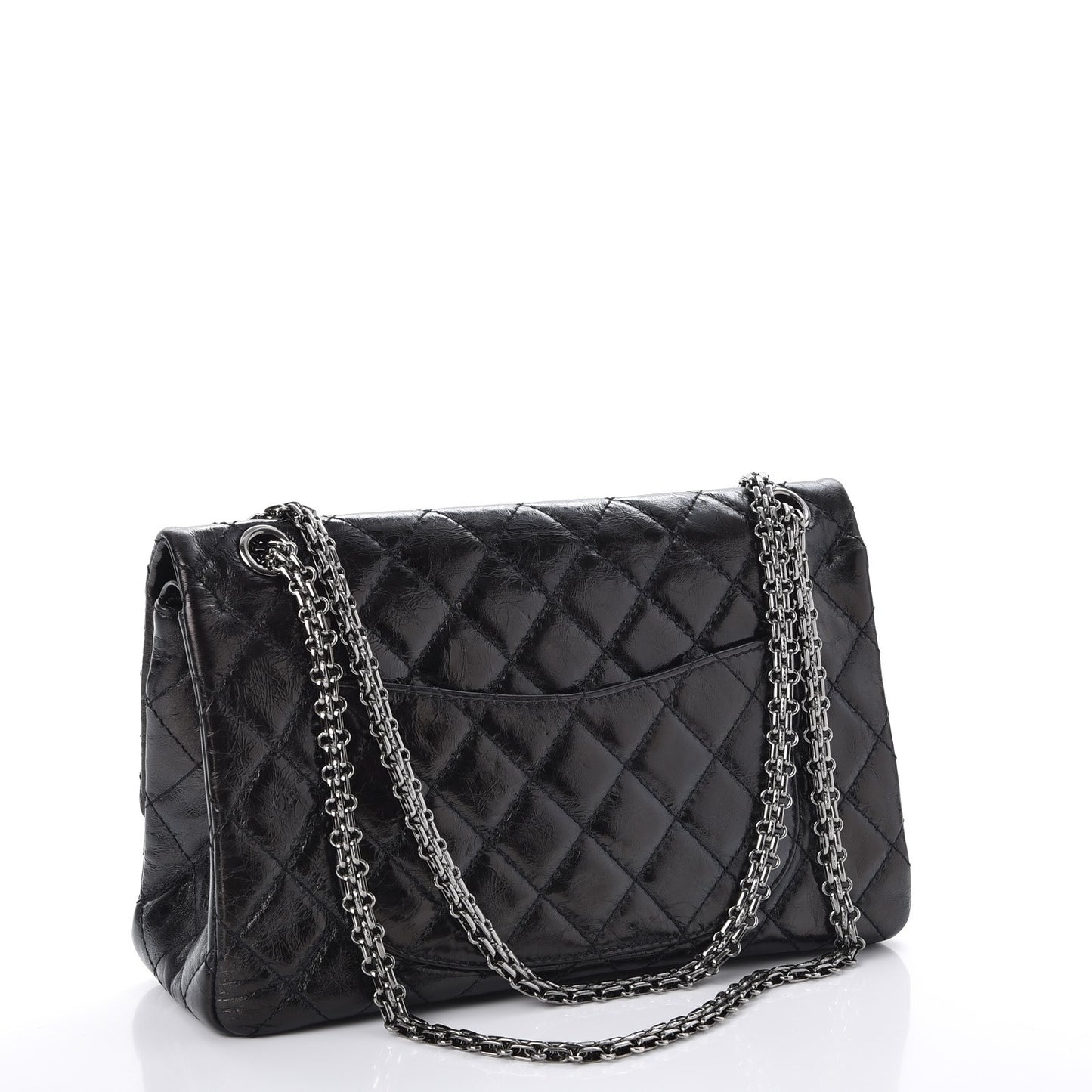 Metallic Aged Calfskin Quilted 2.55 Reissue 226 Flap Black