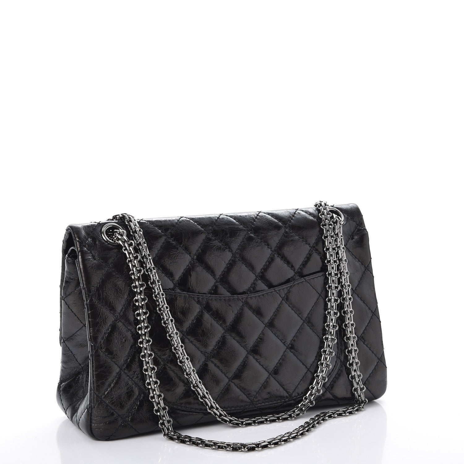 Chanel Metallic Aged Calfskin Quilted 2.55 Reissue 226 Flap Black 4 of 9