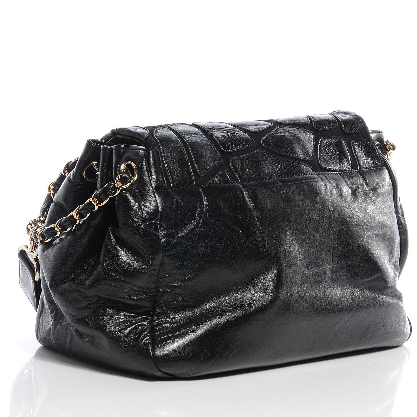 Leather Jersey Large Scales Flap Black