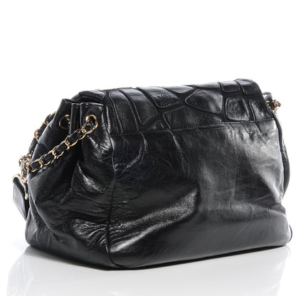 Chanel Leather Jersey Large Scales Flap Black 3 of 7