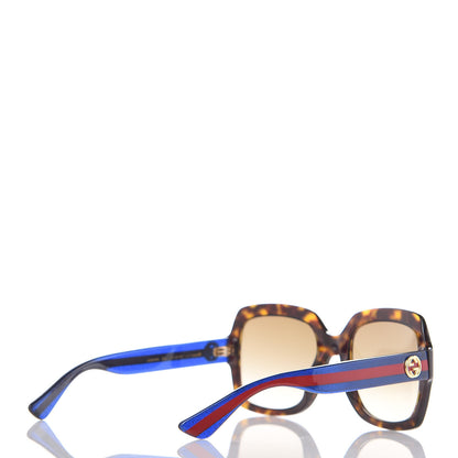 Gucci Oversize Square Web GG 0036S Sunglasses Tortoise 4 of 7