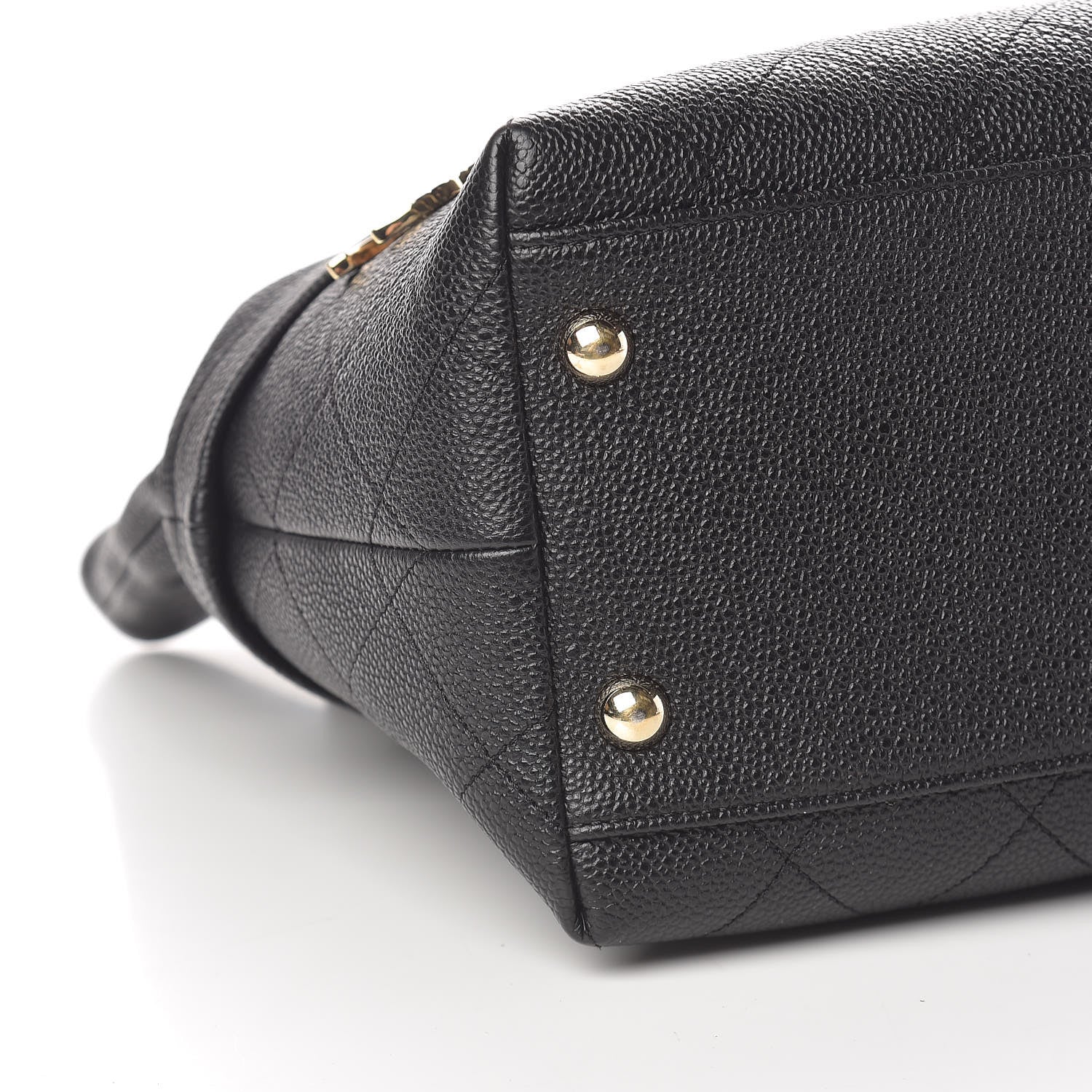 Chanel Crumpled Grained Calfskin Zip and Carry Shopping Tote Black 9 of 10