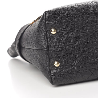 Chanel Crumpled Grained Calfskin Zip and Carry Shopping Tote Black 9 of 10