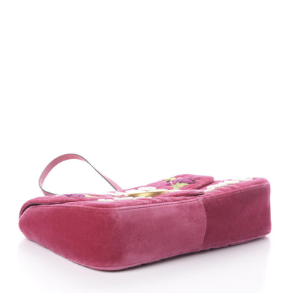 Gucci Velvet Matelasse Blind for Love Embroidered Medium GG Marmont Shoulder Bag Light Raspberry Rose Multicolor 3 of 8
