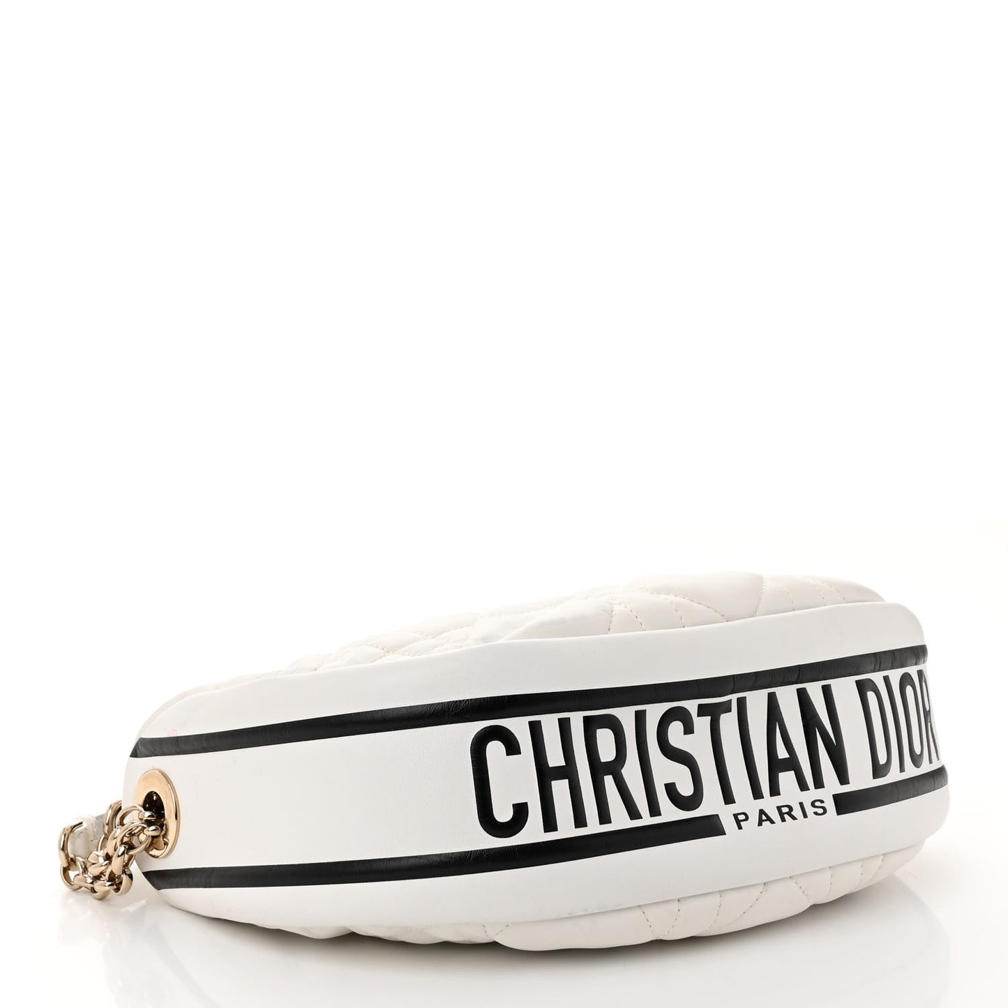 Lambskin Cannage Medium Dior Vibe Hobo Bag White