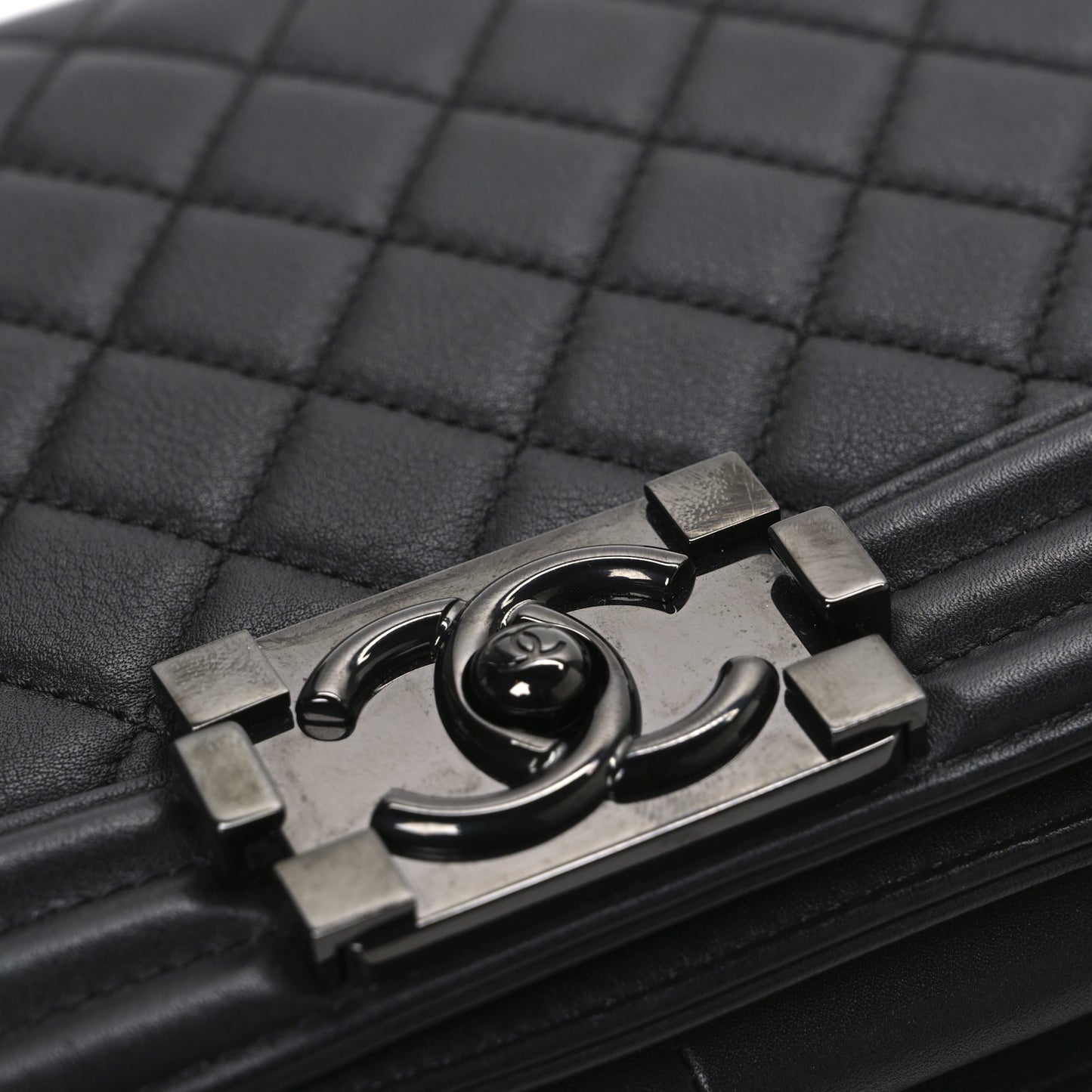 Calfskin Quilted New Medium Boy Flap So Black