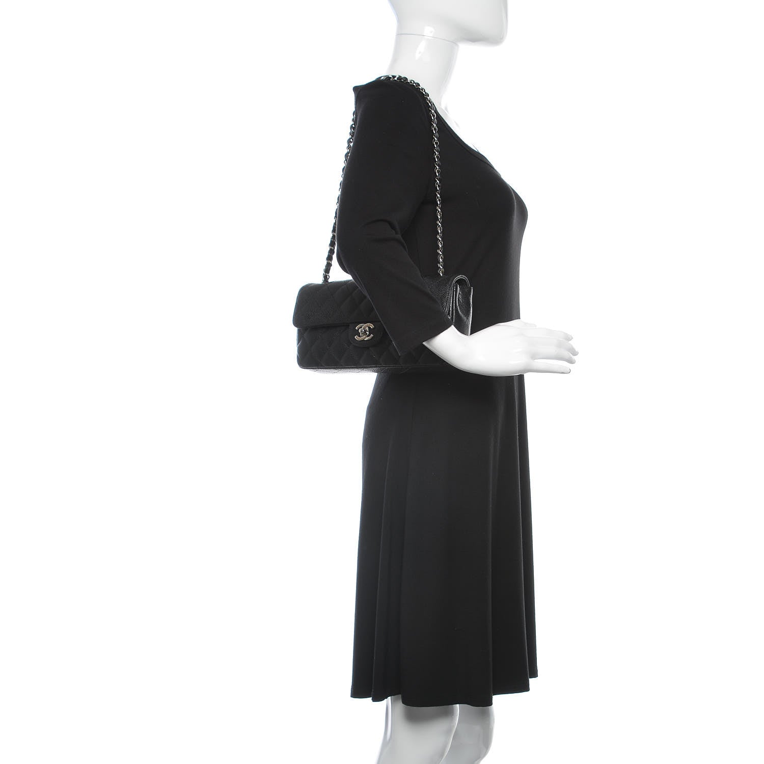 Chanel Caviar Quilted East West Flap Black 2 of 10