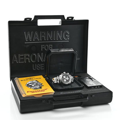 Breitling Stainless Steel 45mm Emergency Mission Chronograph Quartz Watch Black A73321 6 of 6