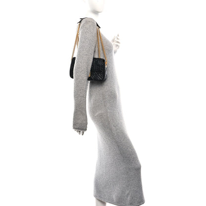 Fendi Nappa Small FF Embossed Midi Chain Baguette Black 2 of 9