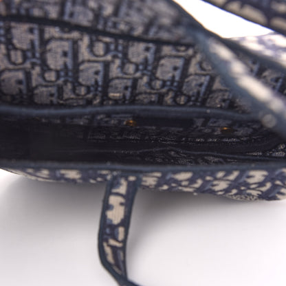 Christian Dior Oblique Embroidered Saddle Bag Blue 5 of 10