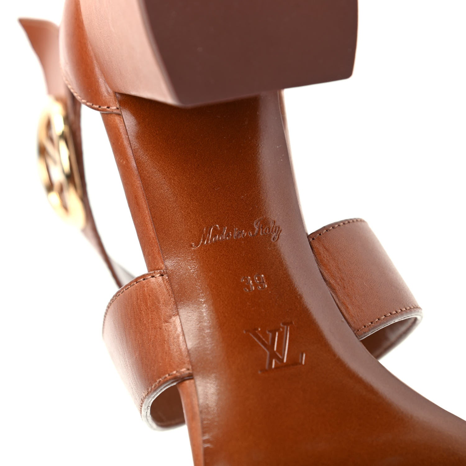 Louis Vuitton Calfskin Monogram Horizon Sandals 39 Cognac Brown 9 of 10