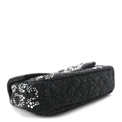 Chanel Tweed Swarovski Crystal Leopard Jumbo Flap  Black 4 of 11