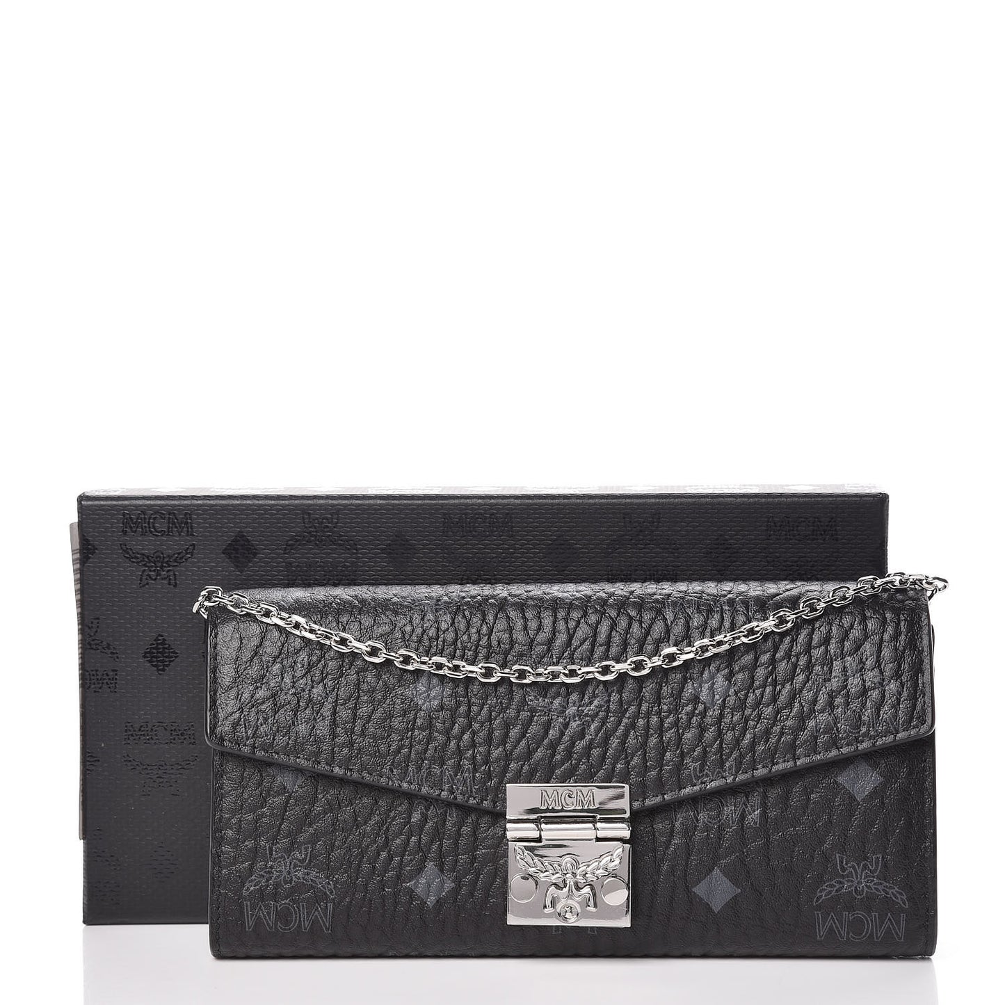 Visetos Large Patricia Wallet On Chain Black
