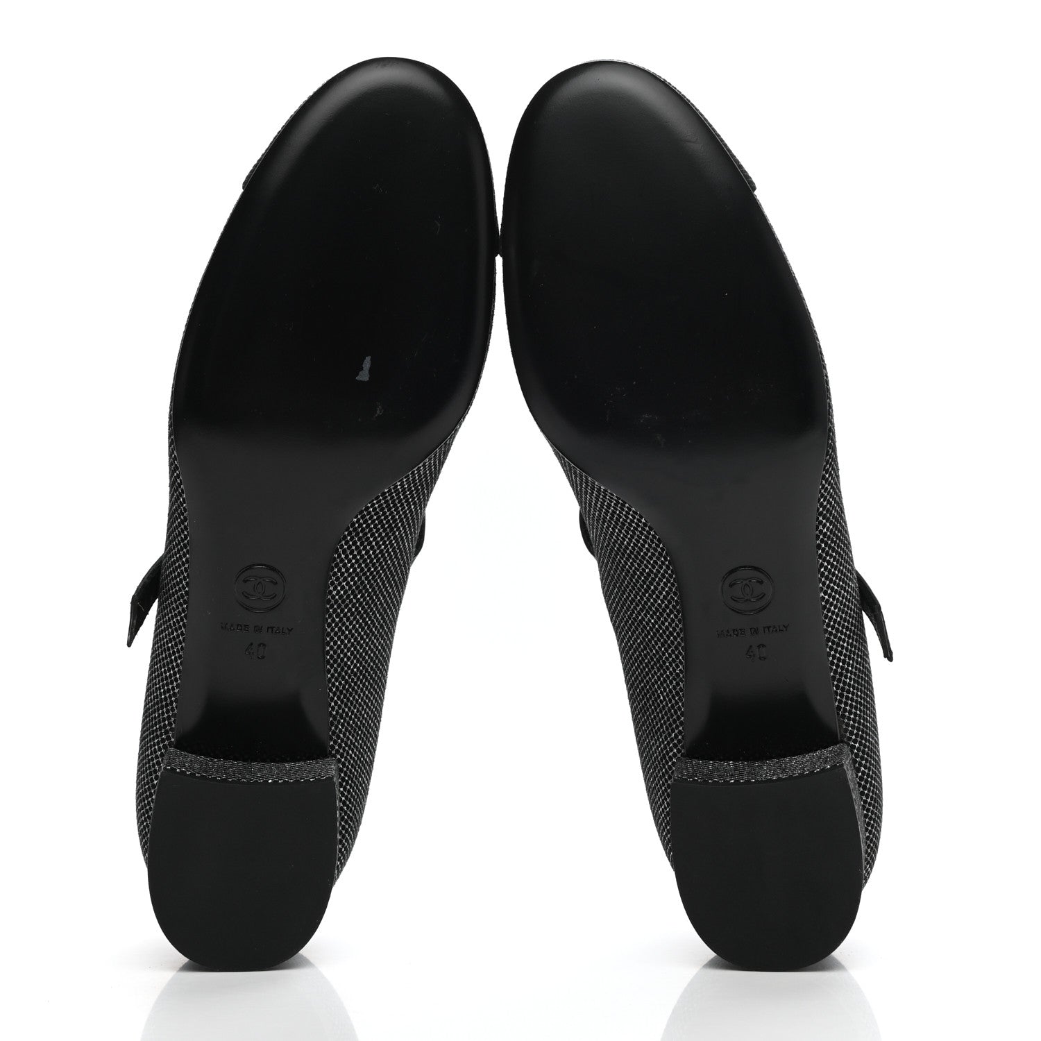 Chanel Grosgrain Cap Toe CC Pumps 40 Black 5 of 12