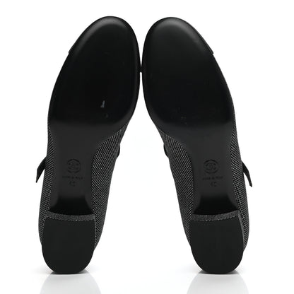 Chanel Grosgrain Cap Toe CC Pumps 40 Black 5 of 12
