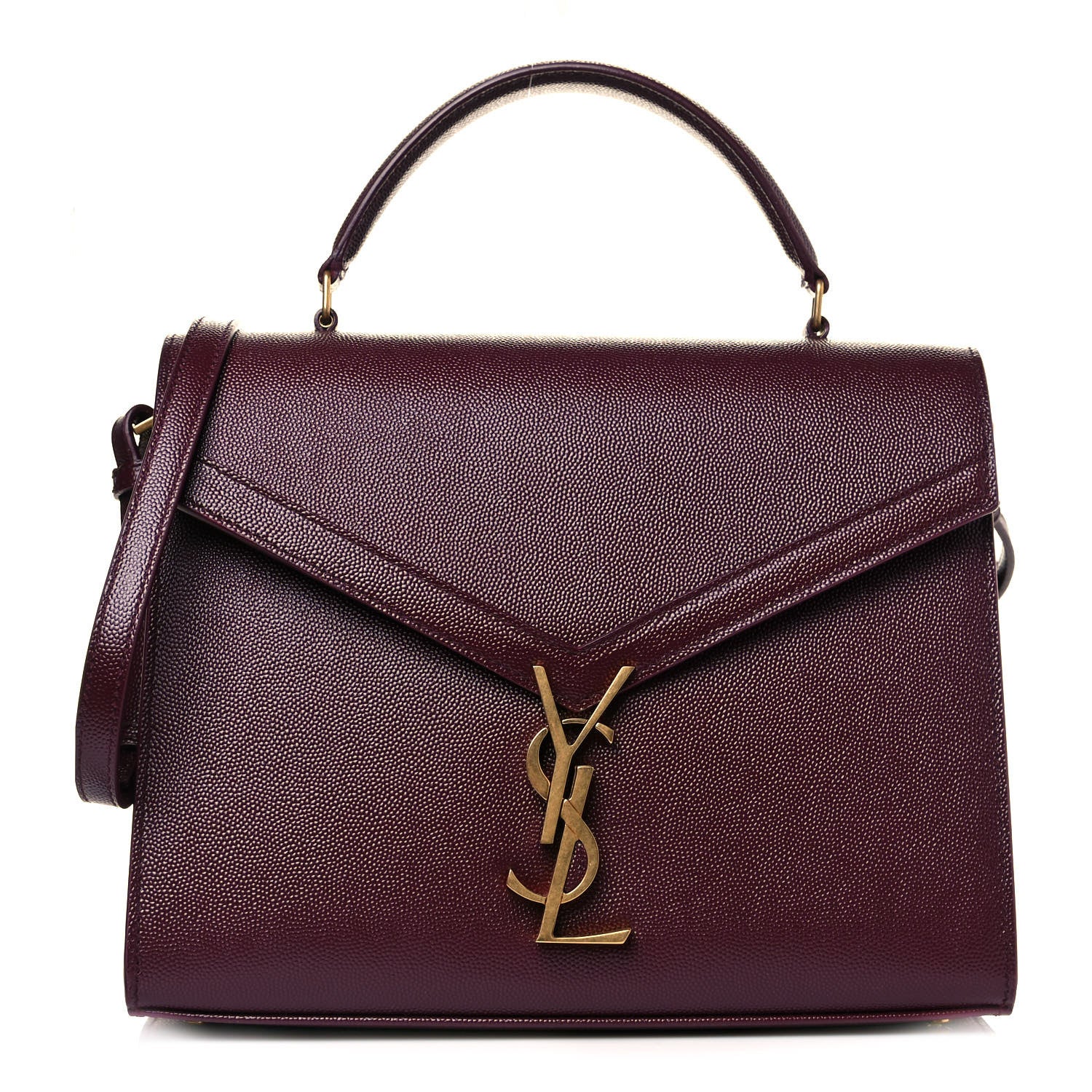 Saint Laurent Grain de Poudre Medium Classic Monogram Cassandra Top Handle Rouge Legion 1 of 13