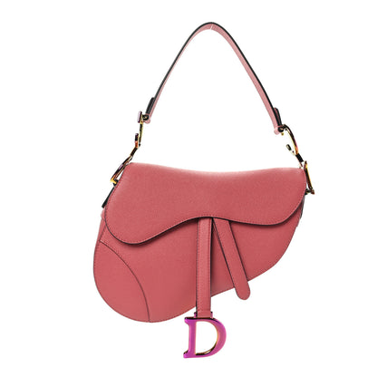 Christian Dior Grained Calfskin Saddle Bag Pink 1 of 9