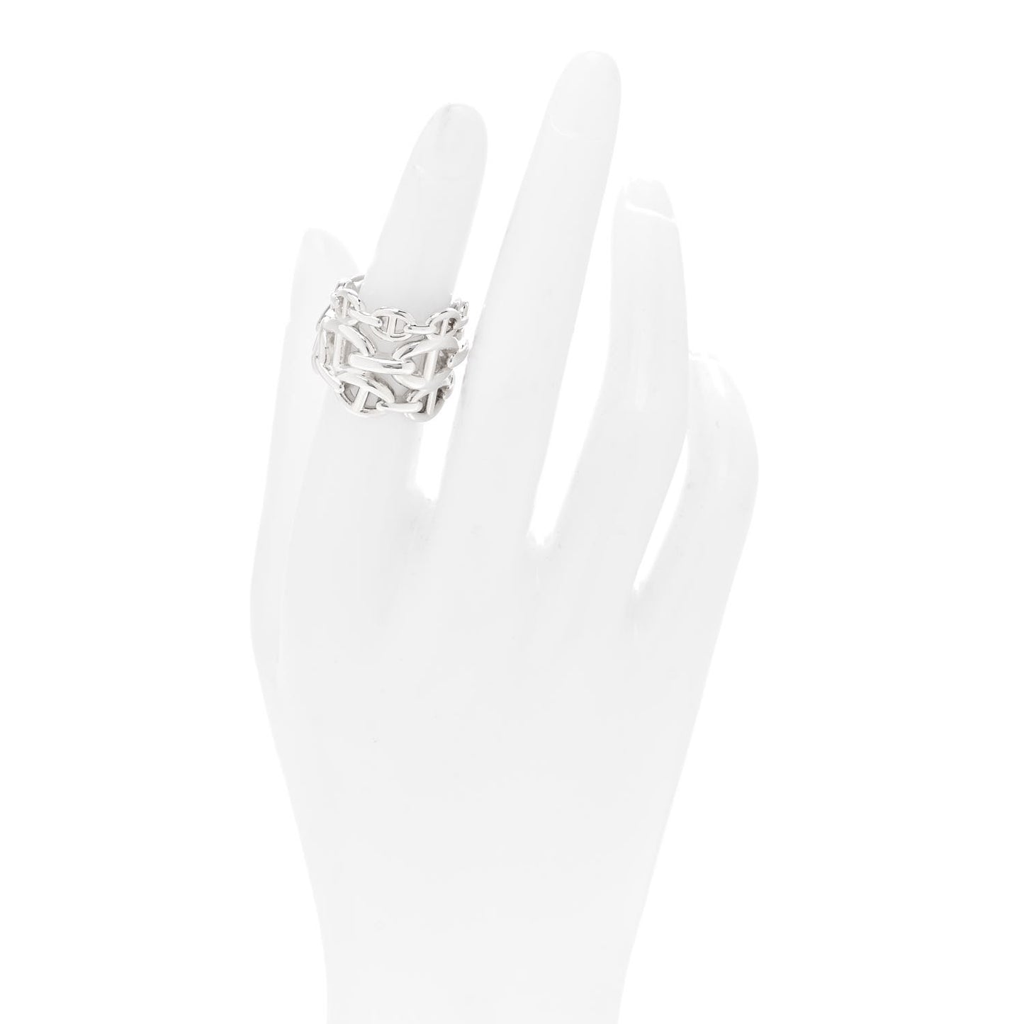 Sterling Silver GM Chaine d'ncre Enchainee Band Ring 51 5.75