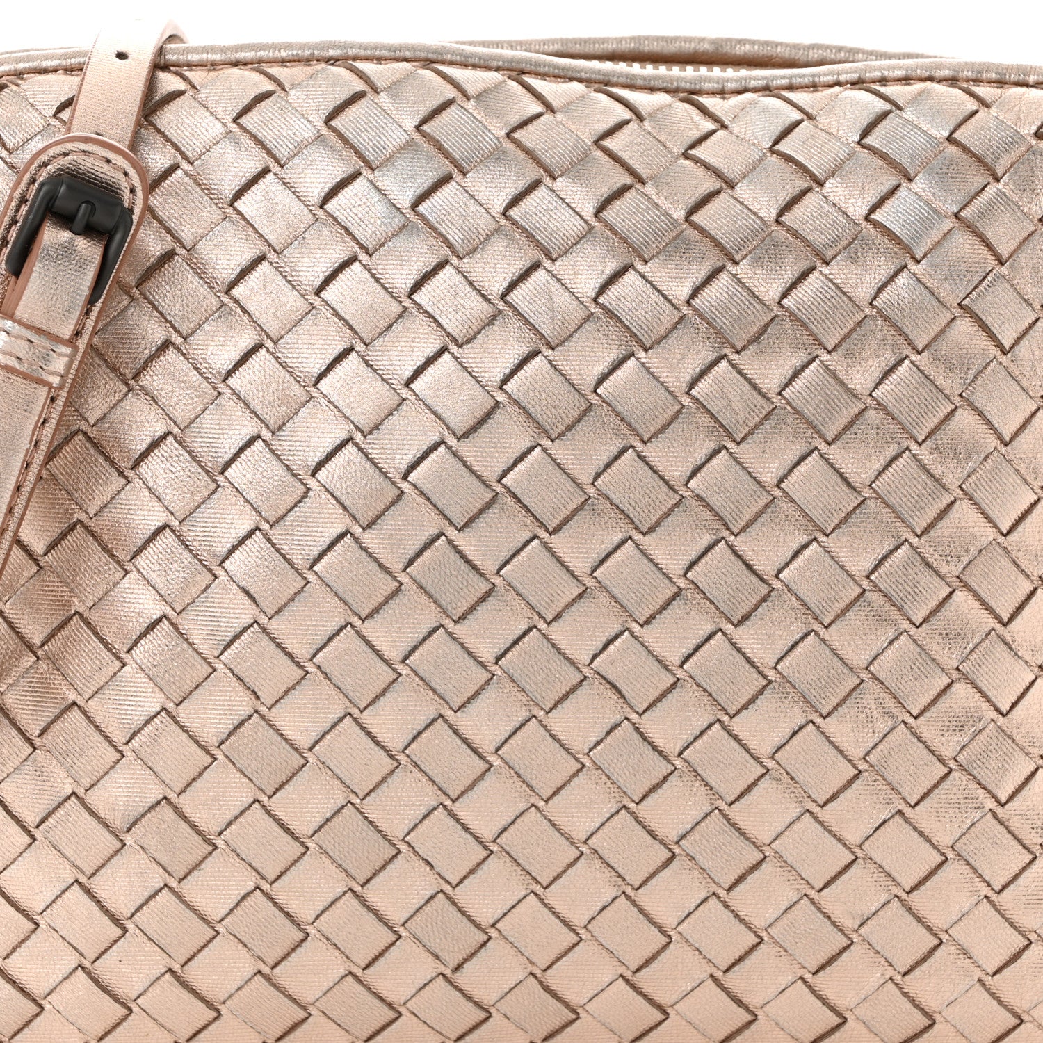 Bottega Veneta Metallic Grosgrain Intrecciato Nodini Crossbody Messenger Copper 8 of 10