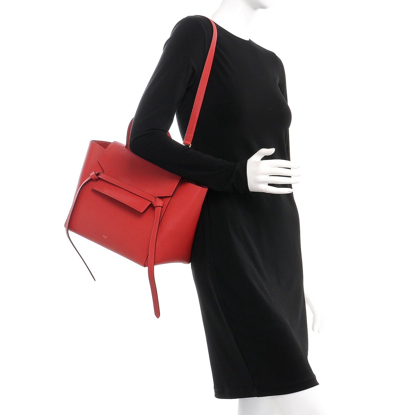 Grained Calfskin Mini Belt Bag Coquelicot