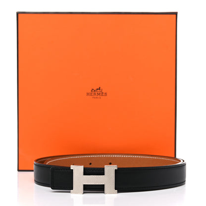 Hermes Swift Togo 32mm Guilloche H Belt 80 Black Gold 7 of 7
