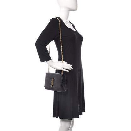 Saint Laurent Grain De Poudre Medium Classic Monogram Kate Satchel Black 2 of 15