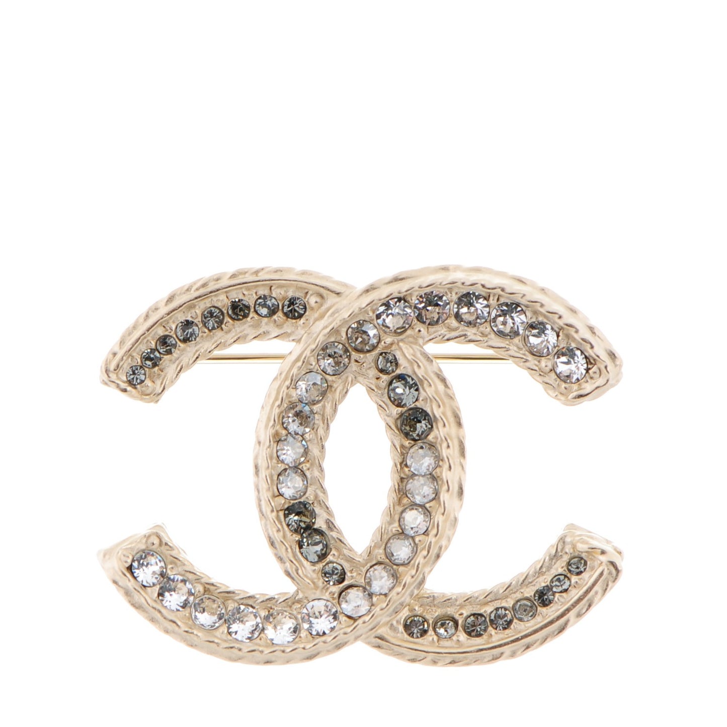 Crystal CC Brooch Light Gold