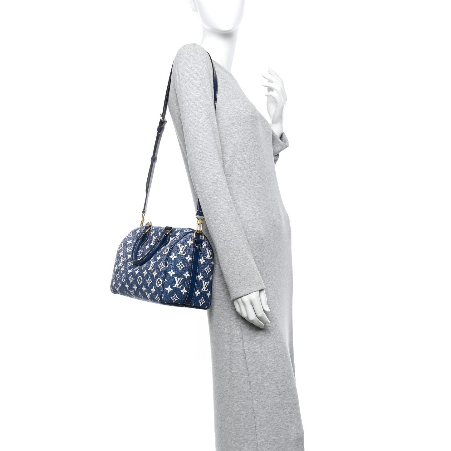 Monogram Jacquard Denim Speedy Bandouliere 25 Bleu