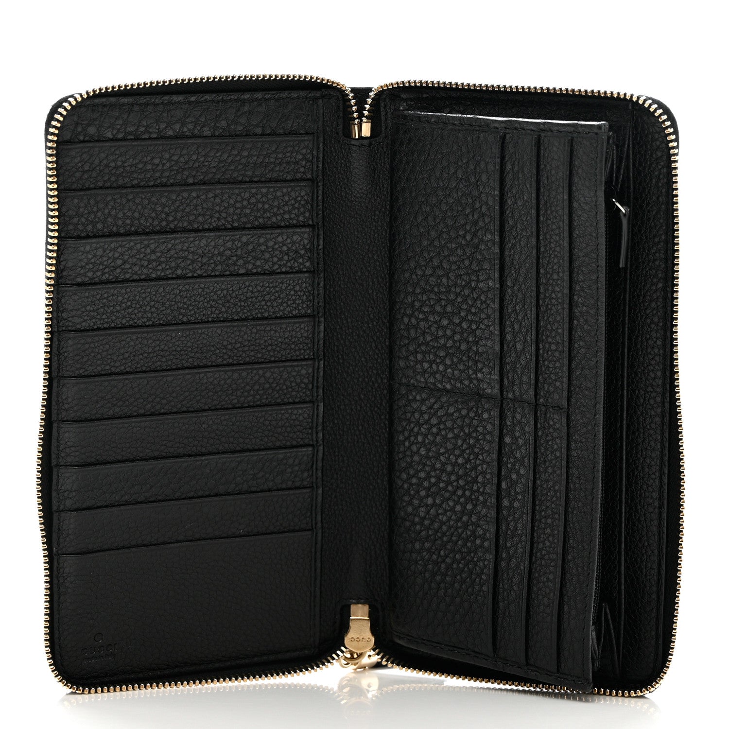 Gucci Pebbled Calfskin Soho Zip Around Wallet Black 4 of 7