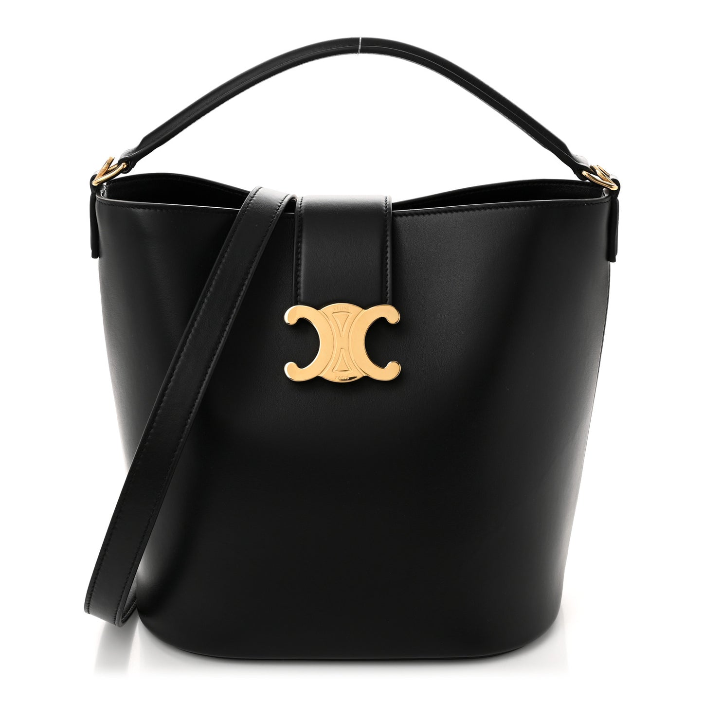 Smooth Calfskin Triomphe Medium Louise Bag Black