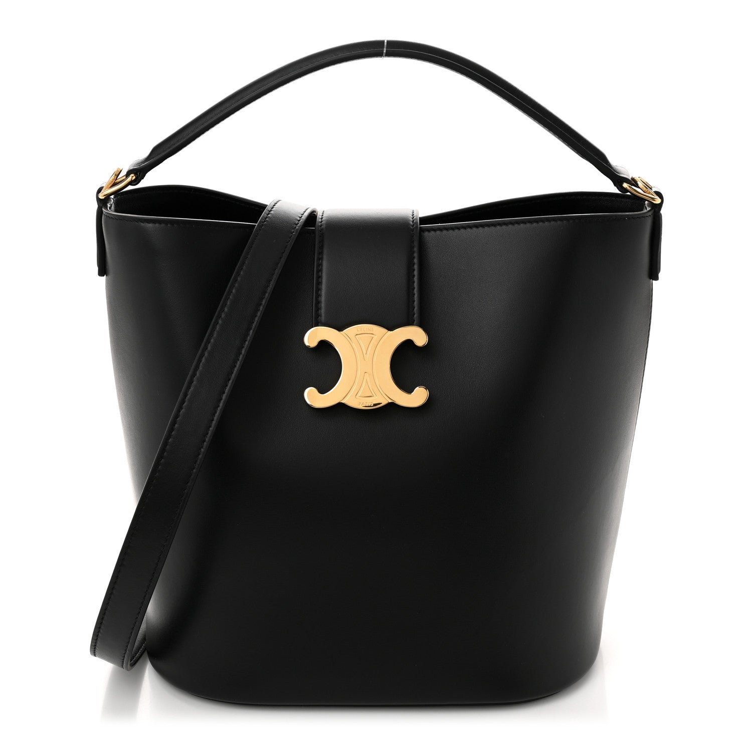 Celine Smooth Calfskin Triomphe Medium Louise Bag Black 1 of 10
