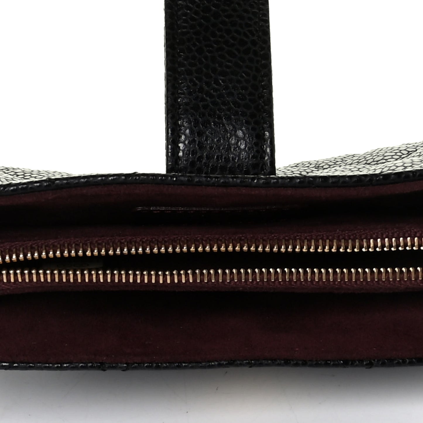 Caviar Quilted Mini Phone Holder Clutch Black