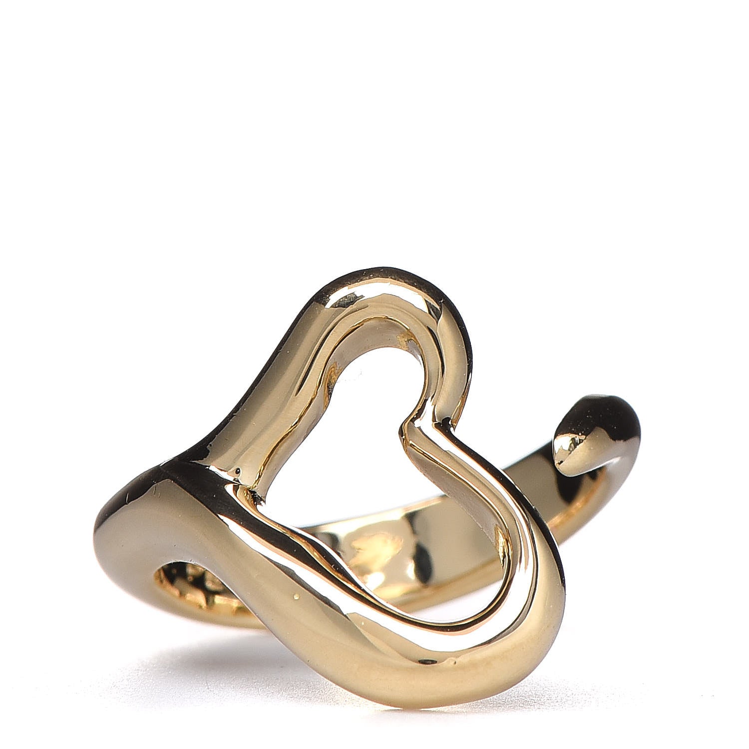 Tiffany 18K Yellow Gold Elsa Peretti Open Heart Ring 49 4.75 1 of 5