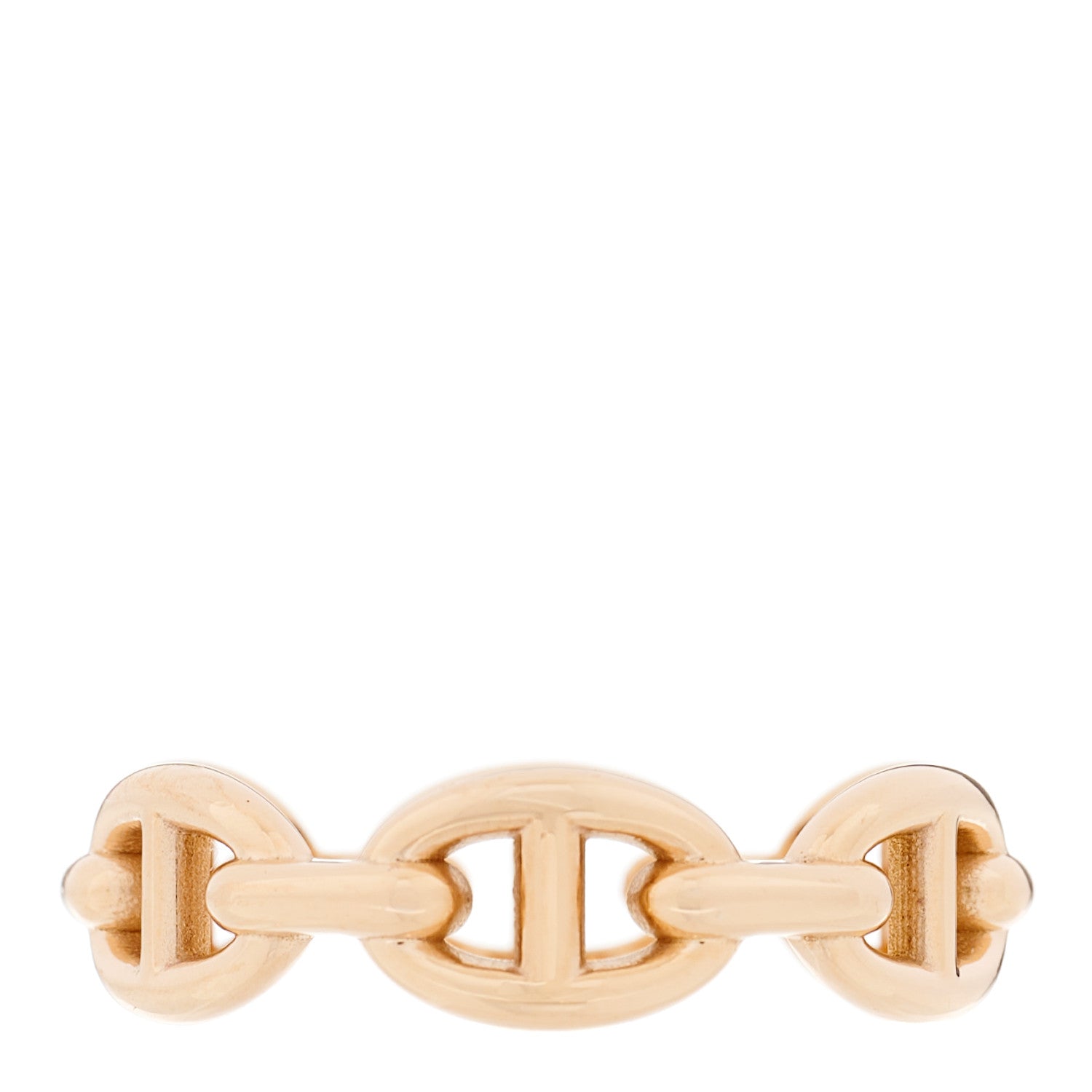 Hermes 18K Rose Gold PM Chaine d'Ancre Enchainee Ring 55 7.25 1 of 6