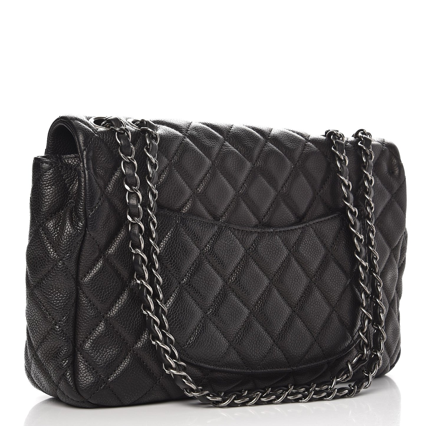 Caviar Quilted Large Now and Forever Flap Black
