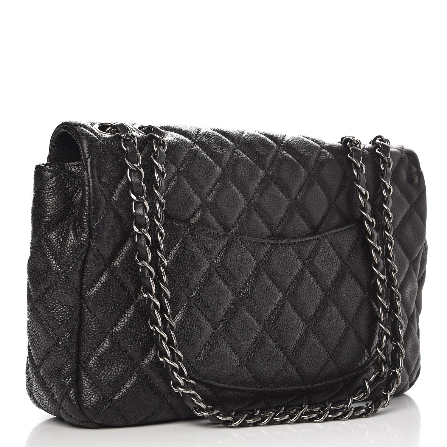 Chanel Caviar Quilted Large Now and Forever Flap Black 3 of 7