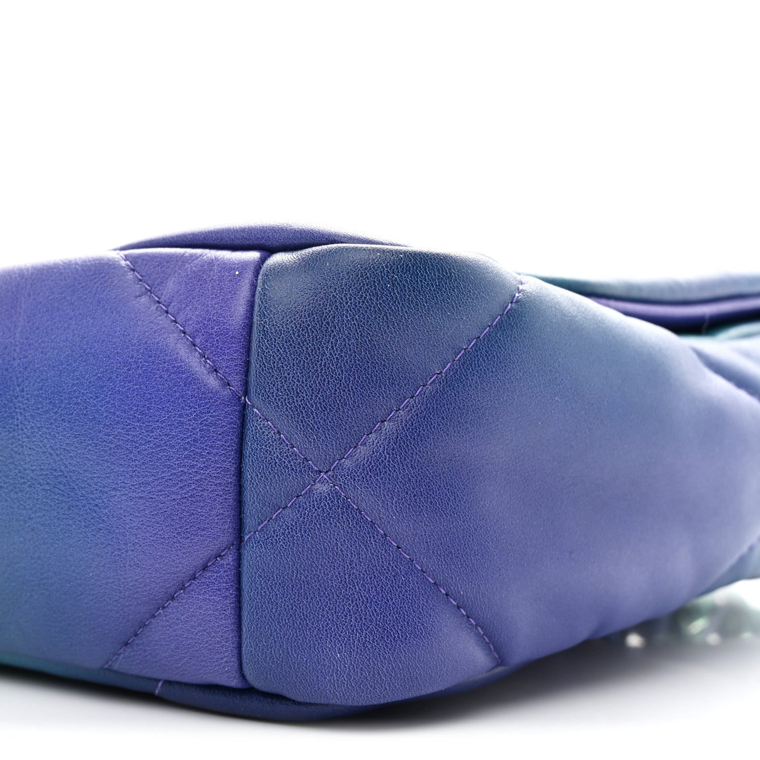 Chanel Tie Dye Calfskin Quilted Medium Chanel 19 Flap Blue Purple 9 of 10