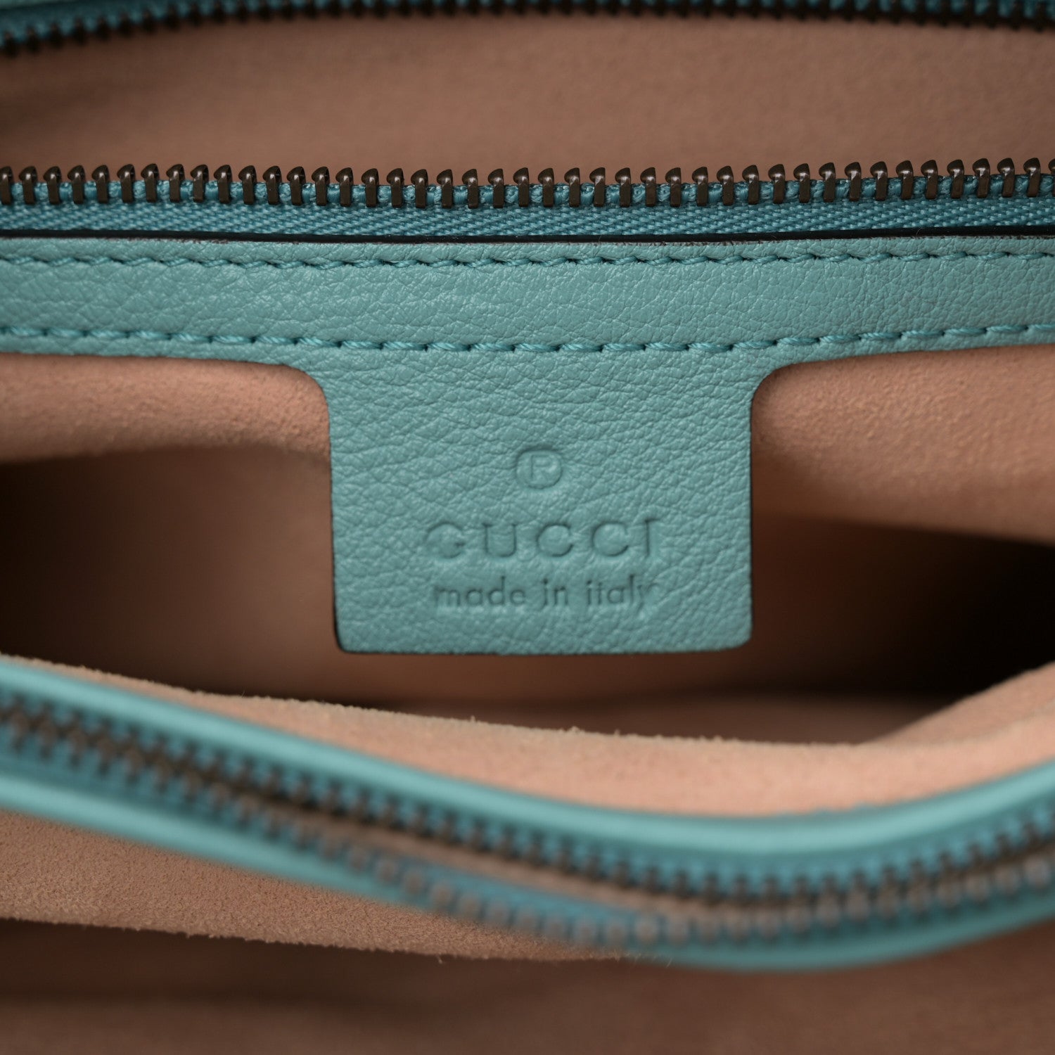 Gucci Wonka Grain Calfskin Medium Diana Tote Bag Dusty Azure Orange Fluo 7 of 13